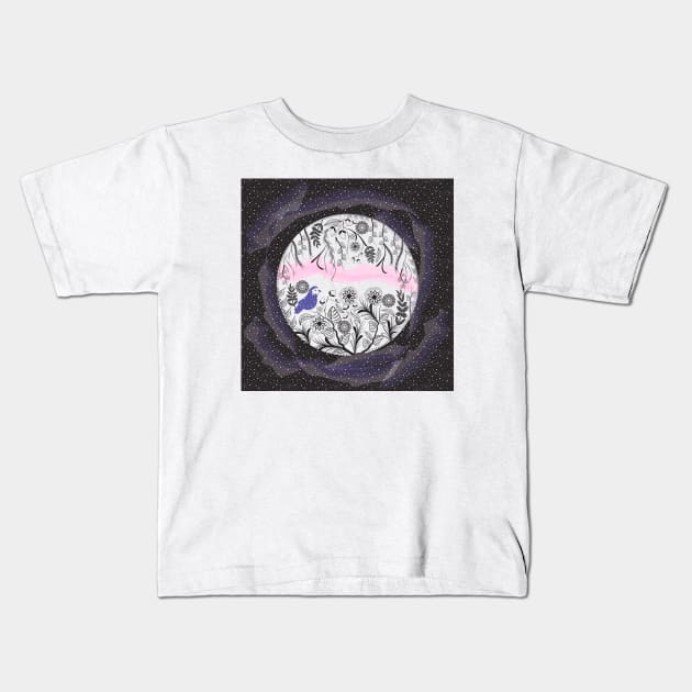 Forest in space Kids T-Shirt by famenxt